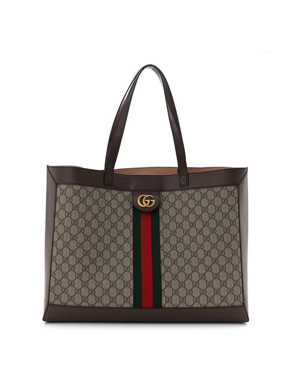 Gucci Gg Supreme Web Ophidia Tote Brown #371193G18B